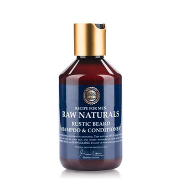 RAW Naturals Rustic Beard Shampoo and Conditioner 250 ml. - Baard en Co - Baardshampoo - 7391593002384