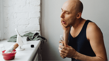 Man die aftershave aanbrengt