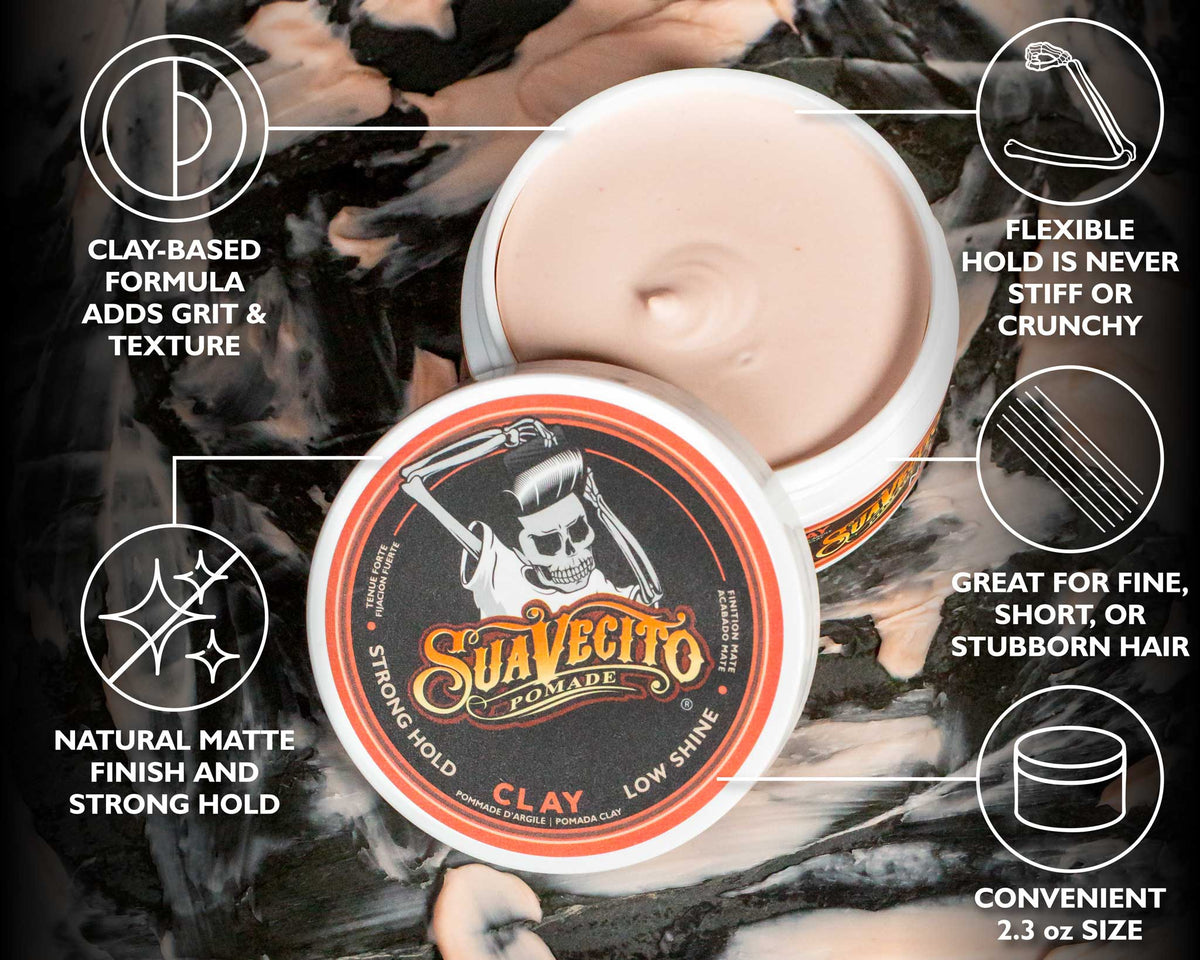 Suavecito Firme Clay Pomade 65 g: sterke hold, lage glans