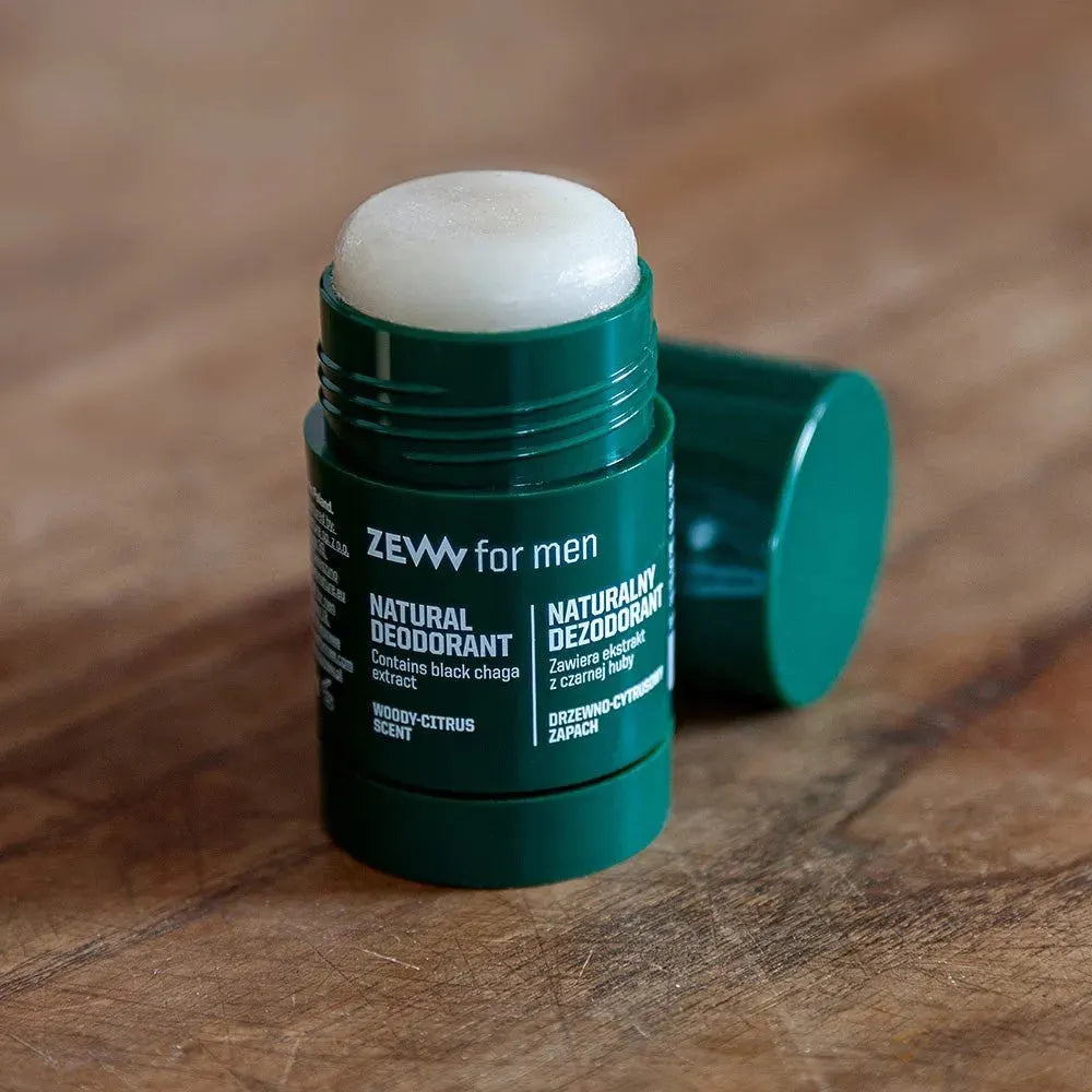 ZEW For Men Natural Deodorant with black chaga