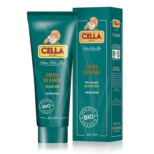 Cella Milano shaving cream in tube organic with aloe vera 150ml