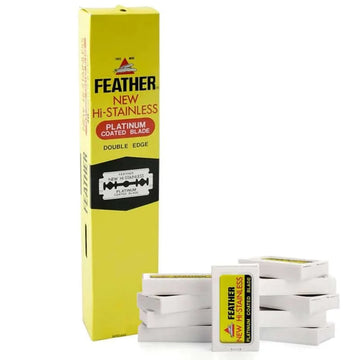 Feather double edge blades 20 x 10 packs yellow