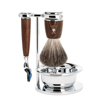 MÜHLE Scheerset Rytmo 4-delig pure badger - Essenhout - Fusion