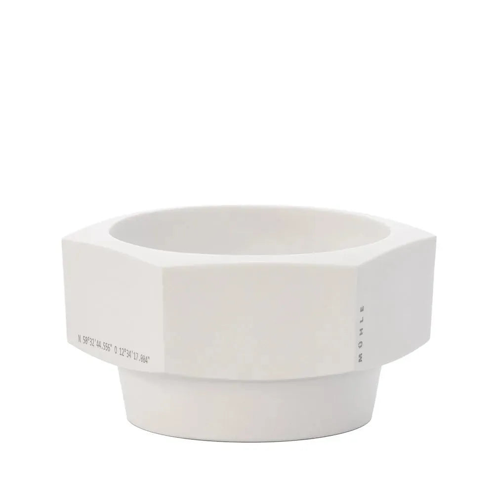 Muhle Hexagon scheerkom porselein wit