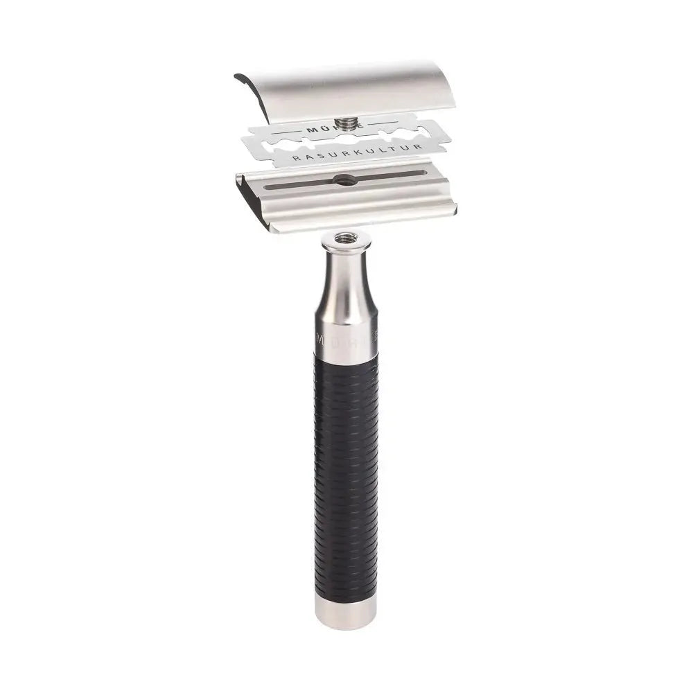 Muhle double edge safety razor ROCCA stainless steel matte black R96
