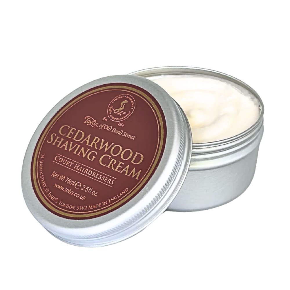 Taylor Of Old Bond Street shaving cream cedarwood 150g - Baard en Co - Scheercreme - 696770010129