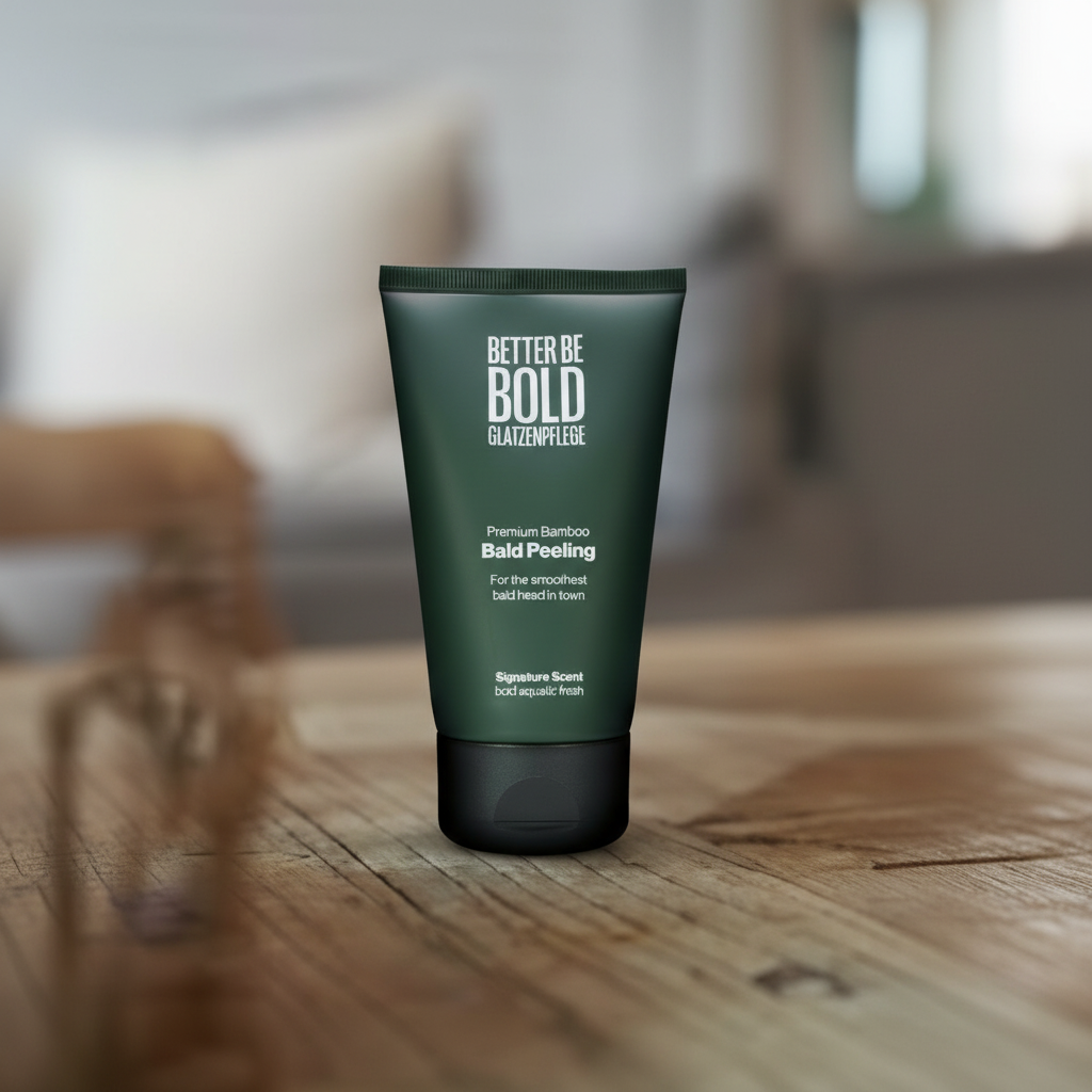 Bald Peeling met bamboevezels op een houten werkblad