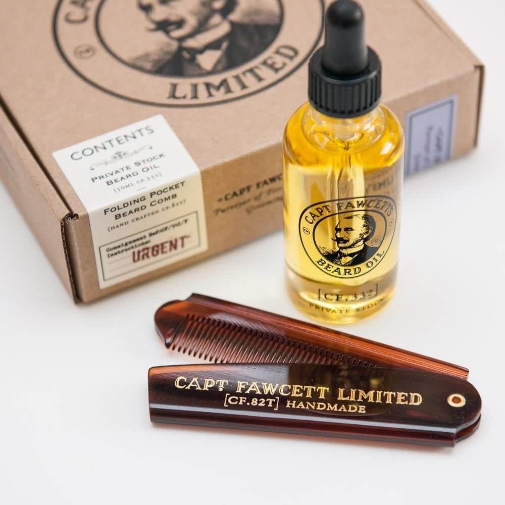 Captain Fawcett beard oil & comb gift set - Baard en Co - Baardset - 5060338440201