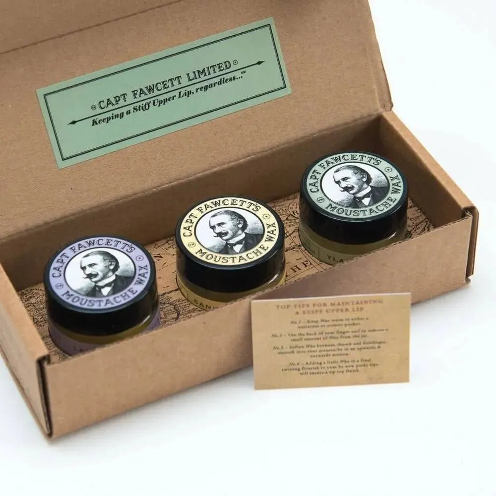 Captain Fawcett moustache wax gift set - Baard en Co - Baardset - 5060338440072