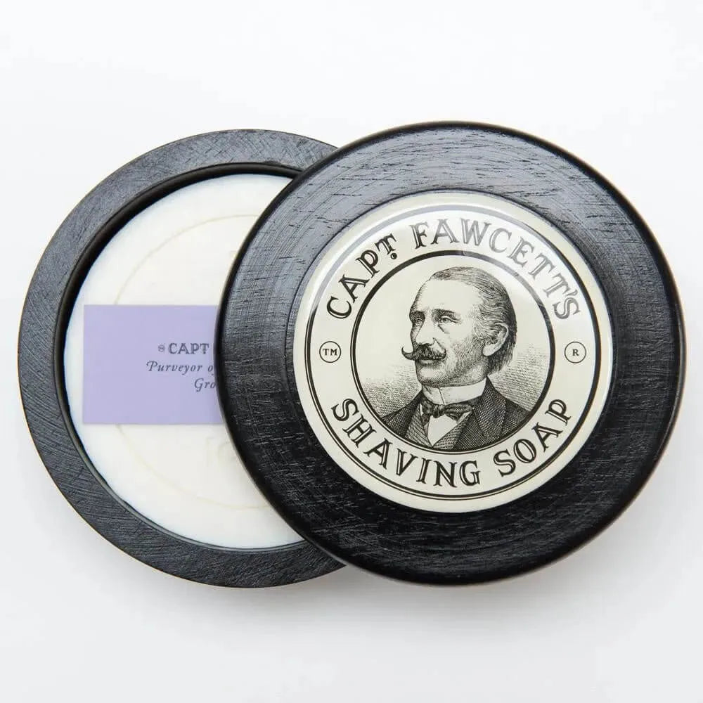 Captain Fawcett Scheerzeep + houten kom - Baard en Co - Scheerzeep - 5060338440010