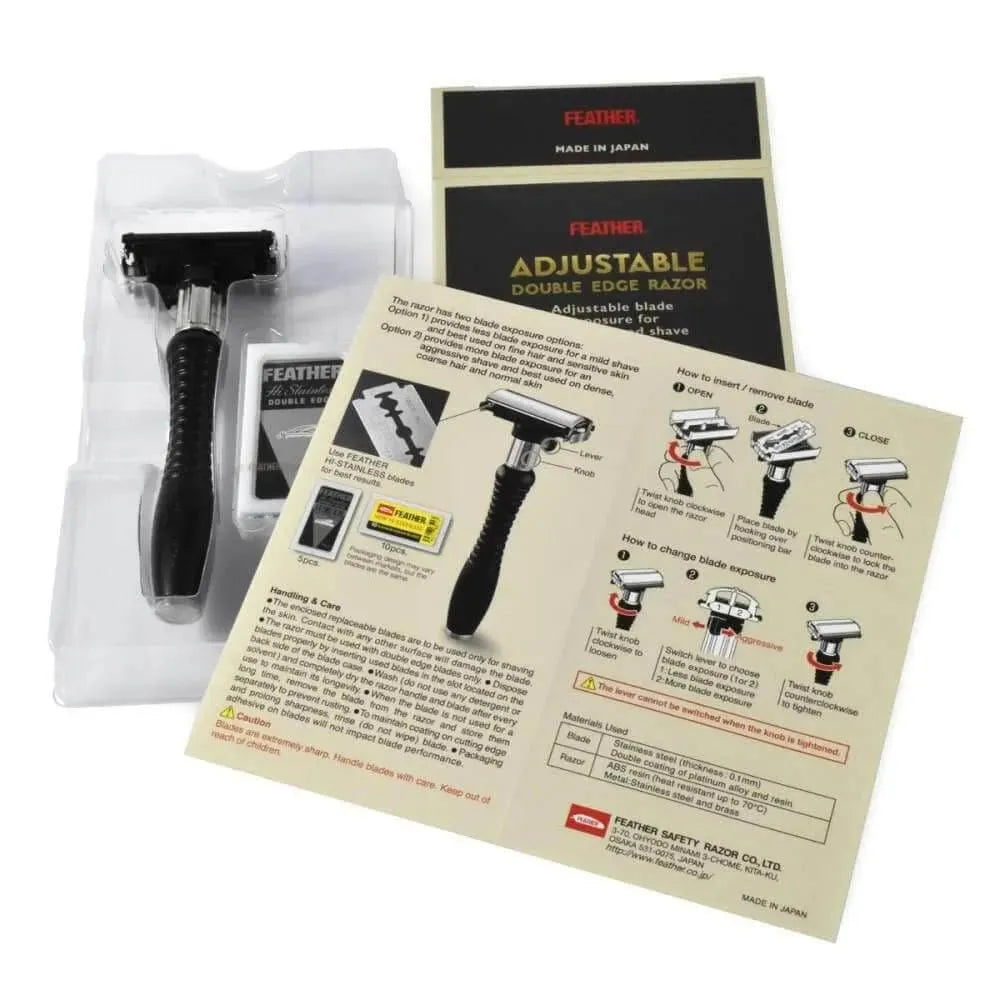 Feather double edge safety razor instelbaar DER-A - Baard en Co - Safety Razor - 4902470808062