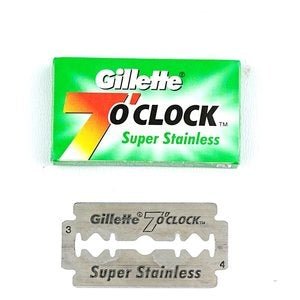 Gillette - 7 O'clock Super Stainless Double Edge Blades - 1 doosje van (5 st) - Baard en Co - Scheermesjes - 3014260316648