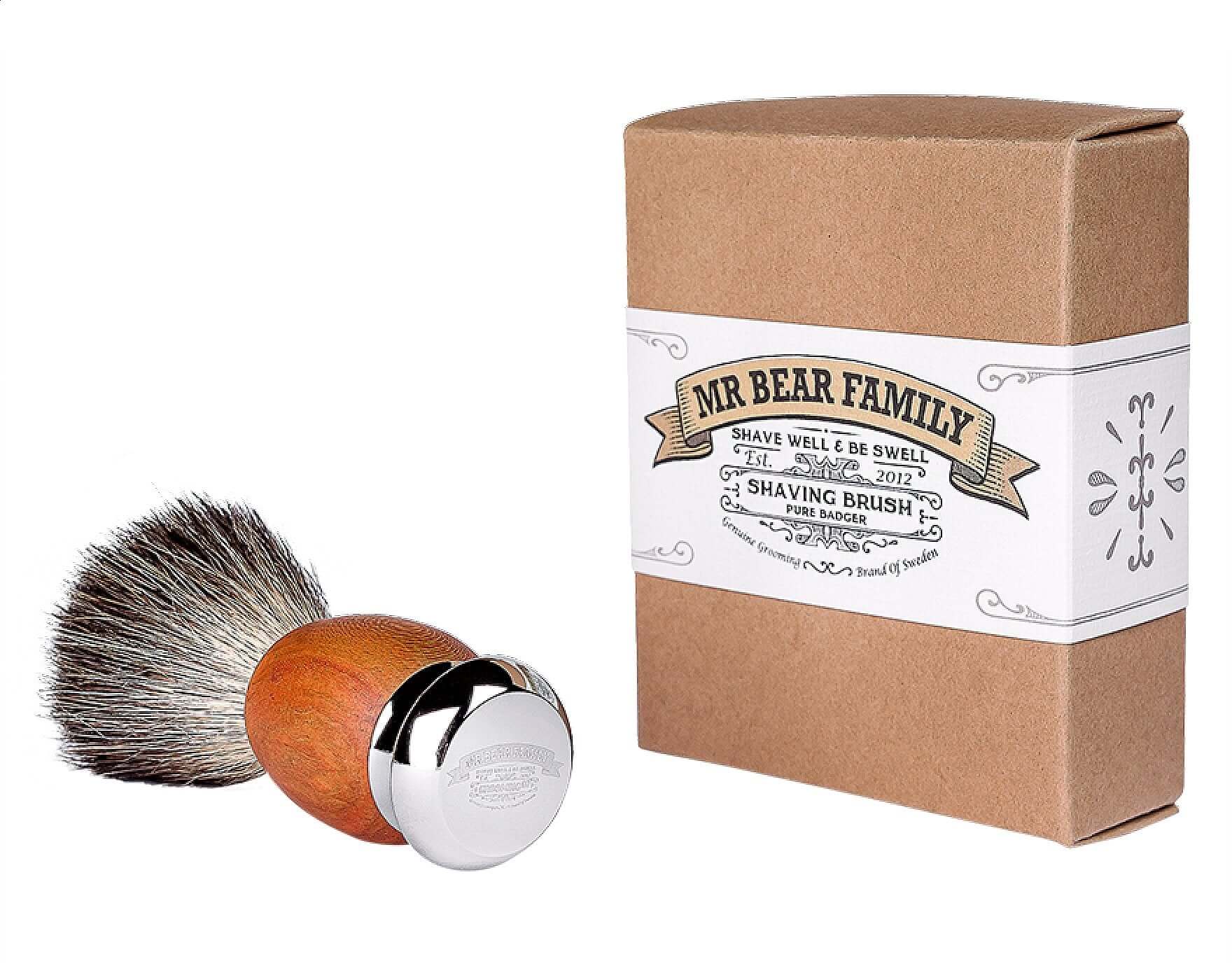 Mr Bear Family Shaving Brush - Pure Badger - Baard en Co - Scheerkwast dassenhaar - 7350084610934