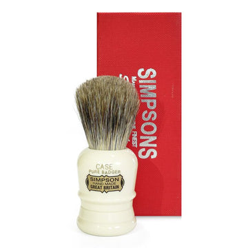 Simpson Shaving Brush Case 1 Pure Badger - Baard en Co - Scheerkwast dassenhaar - 0657968327474