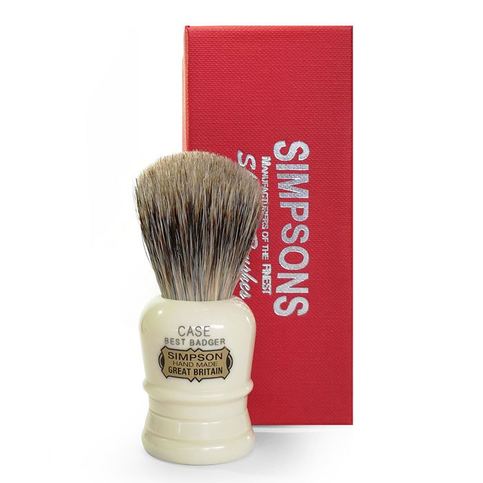 Simpsons shaving brush case c1 best badger - Baard en Co - Scheerkwast dassenhaar - 0657968293281