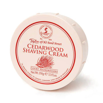 Taylor Of Old Bond Street shaving cream cedarwood 150g - Baard en Co - Scheercreme - 696770010129